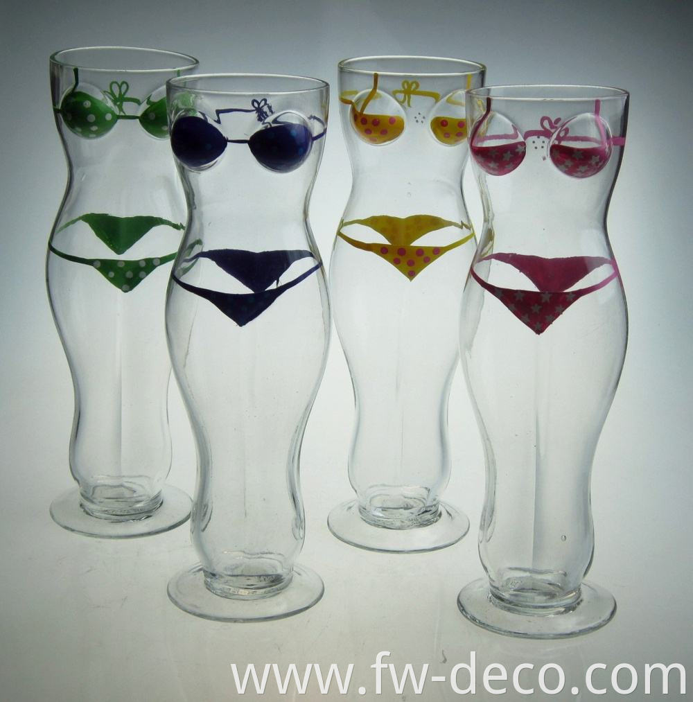 Selling popular colored bikini woman shape beer shot glass